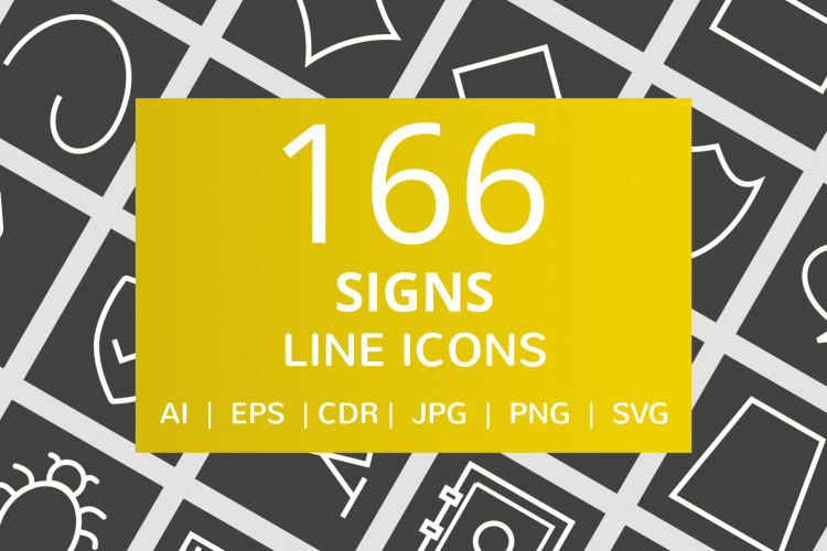 166 Sign Line Inverted Icons