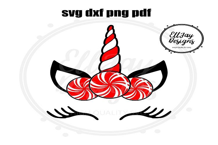 Candy Cane Unicorn Face