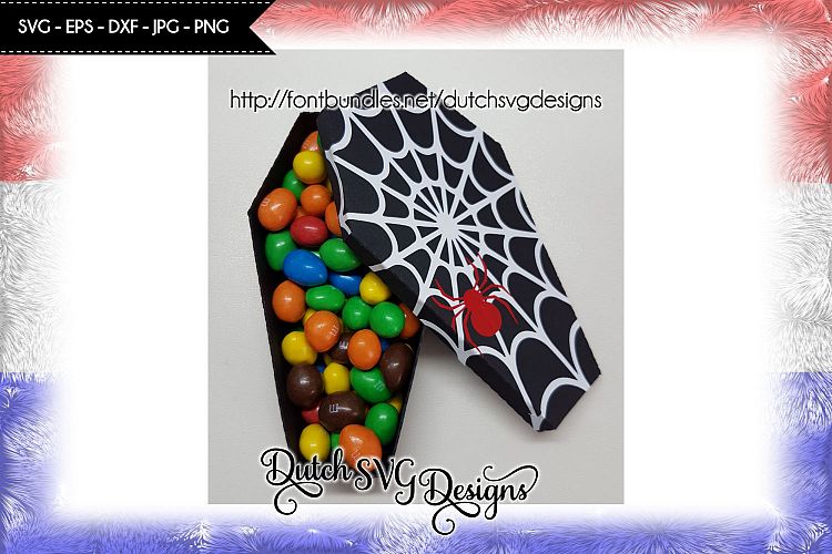 Halloween coffin cutting file with spiderweb, in SVG EPS DXF, for Cricut & Silhouette, halloween svg, coffin svg, cricut svg, svg cut file