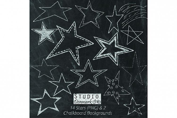 Chalk Stars Clipart - 14 Chalkboard Clipart Stars and Bonus