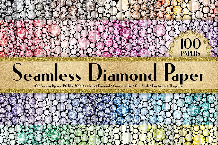 100 Seamless Diamond Pattern Digital Papers 12 x 12 inch