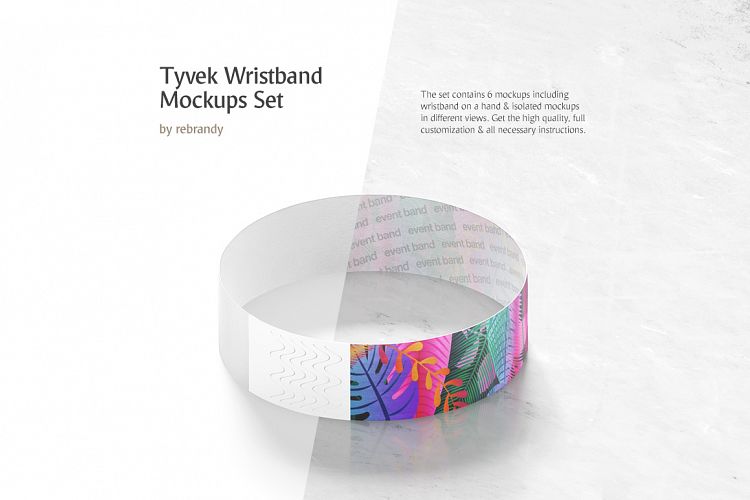 Tyvek Wristband Mockups Set