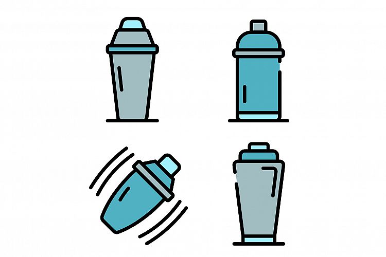 Bar shaker icons vector flat example image 1