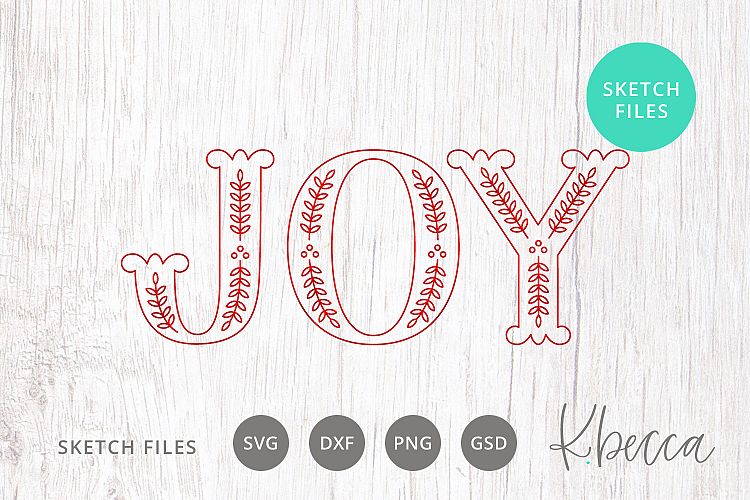 Foil Quill Sketch Joy Caps Christmas Svg