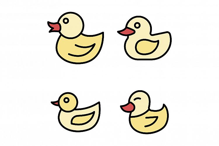 Duck icons set vector flat example image 1