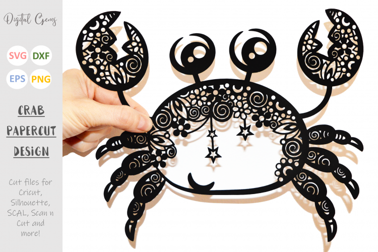 Crab paper cut SVG / DXF / EPS files