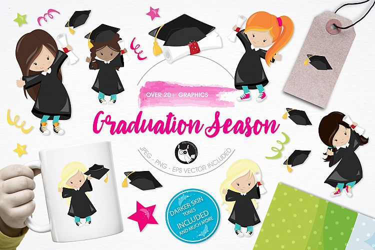 Graduation Season graphics and illustrations