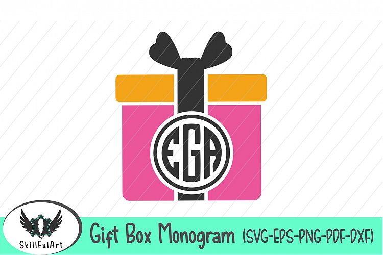 Gift Box monogram, cut files, monogrammed box