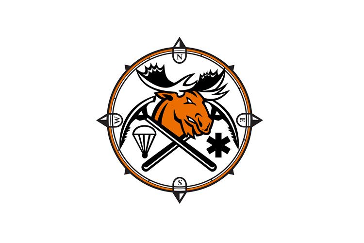 Angry Moose Crossed Ice Pick Axe Pararescue Mascot