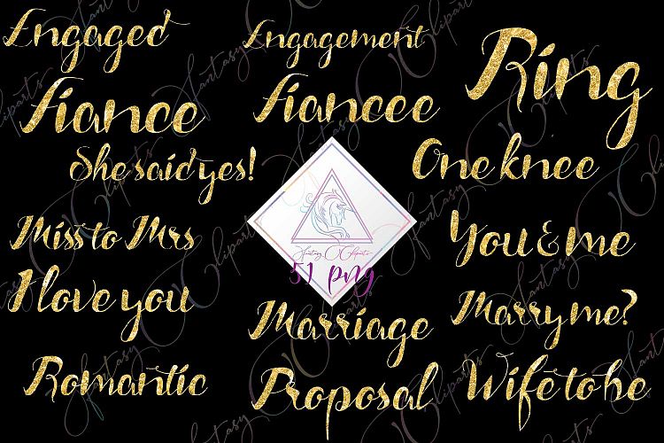 Engagement Word Art Clipart