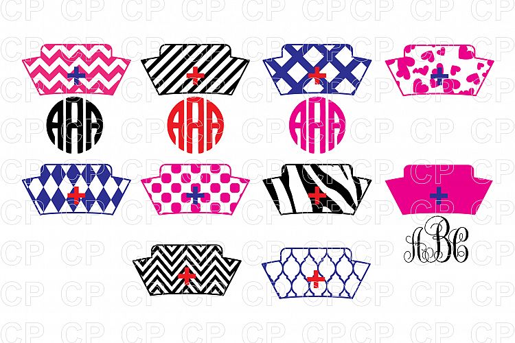 Nurse Hat Bundle SVG Cut Files, Nurse Hat Clipart