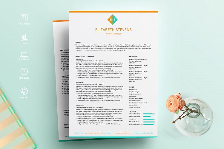 CV template, resume template, resume example image 1