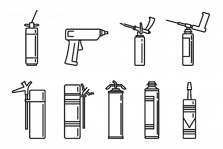 Home polyurethane foam icons set, outline style example image 1