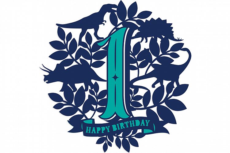 Happy Birthday 1 Dinosaur