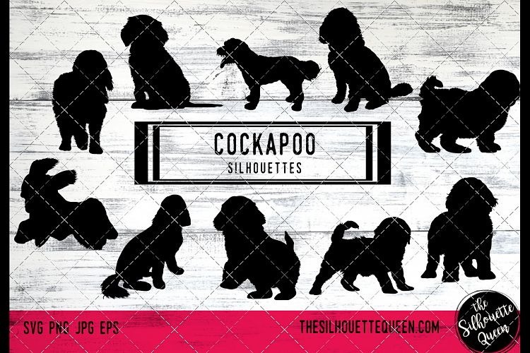 Cockapoo Dog svg files cricut, silhouette clip art, Vector i