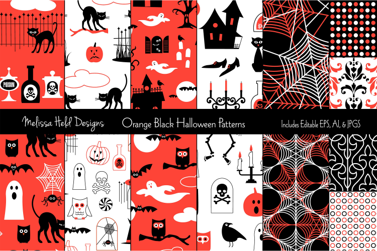 Orange   Black Halloween Patterns