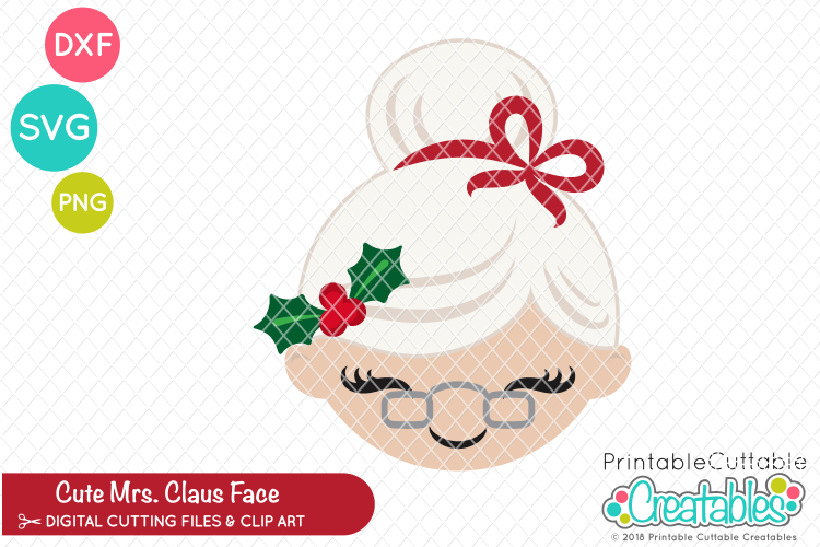 Cute Mrs. Claus Face SVG