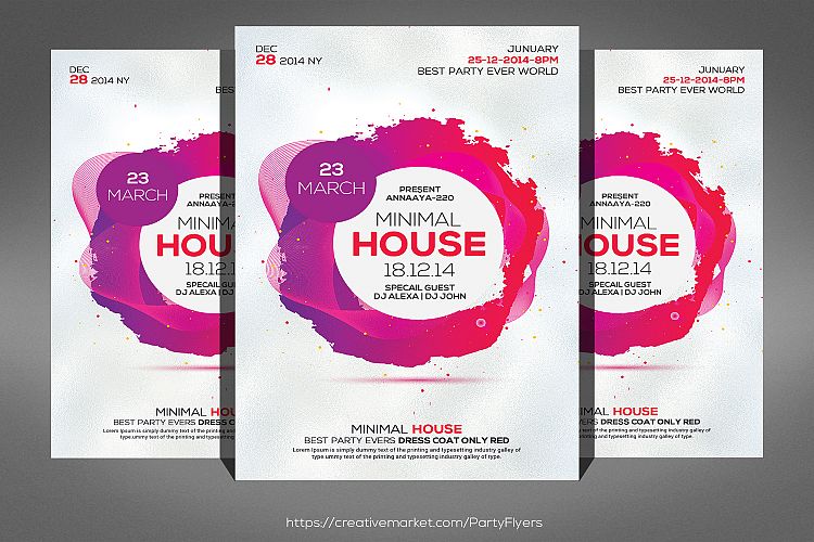 Electro Minimal House Party Flyer Template