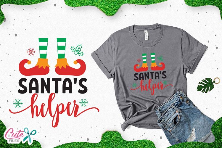 Santas helper svg, christmas cut files for craftters