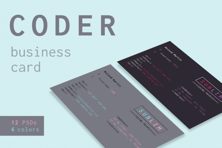 Coder / Developer Business Cards