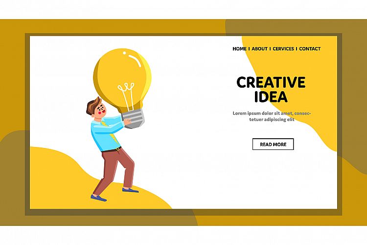 Creative Idea Searching And Finding Man Vector