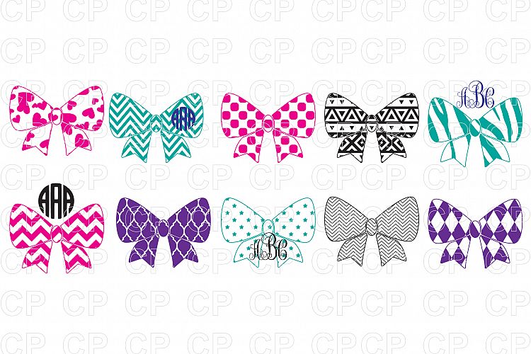 Pattern Bow Bundle SVG Cut Files, Pattern Bow Clipart