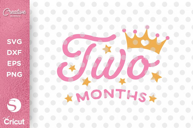 Two Months Old SVG, Baby Months Milestone SVG Cutting File