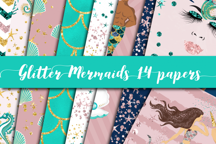 Glitter Mermaids Digital Paper