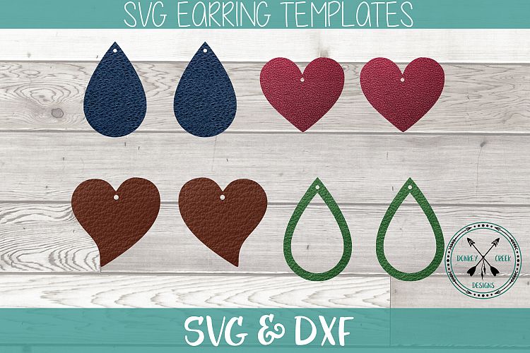 Download Tear Drop and heart Earring SVG bundle for Faux Leather ...