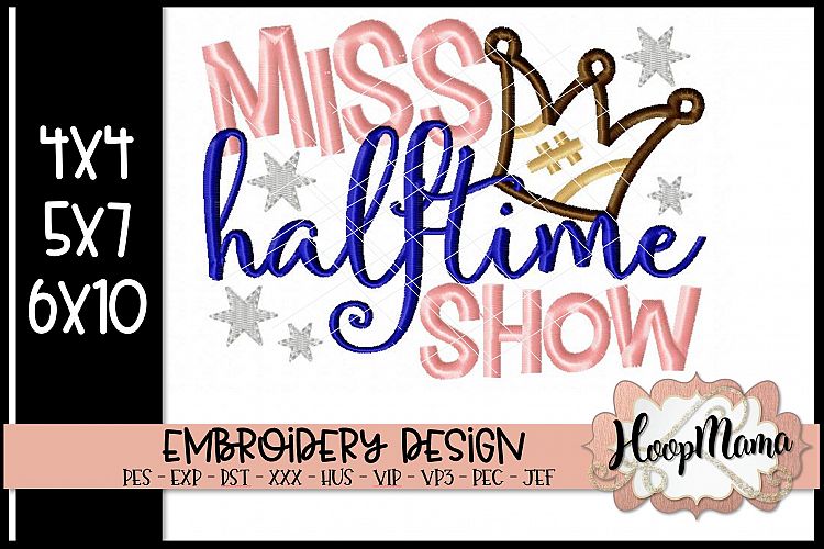 Little Miss Halftime Show - Football Embroidery