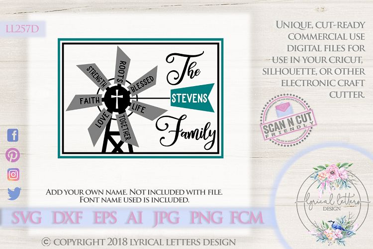 NEW! Farmhouse Family Windmill SVG LL257D