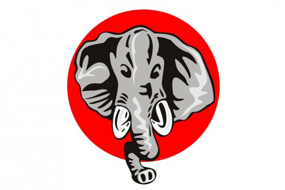 Elephant Head Front Retro example image 1