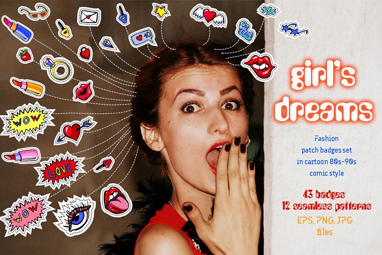 Girls dreams - 80s fashion patches
