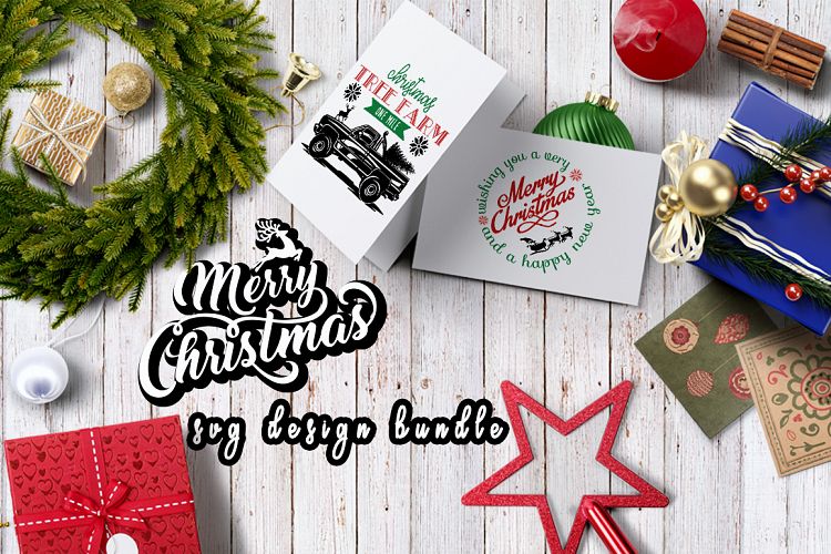 12 Merry Christmas Quote SVG Design Bundle Vol 1.