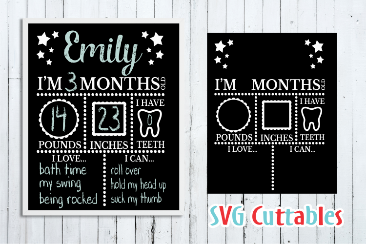 Baby Milestone Board |Cut File