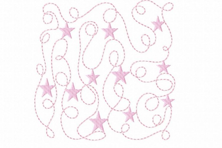 Quilt Block Star Stippling - Machine Embroidery Design in 3 sizes