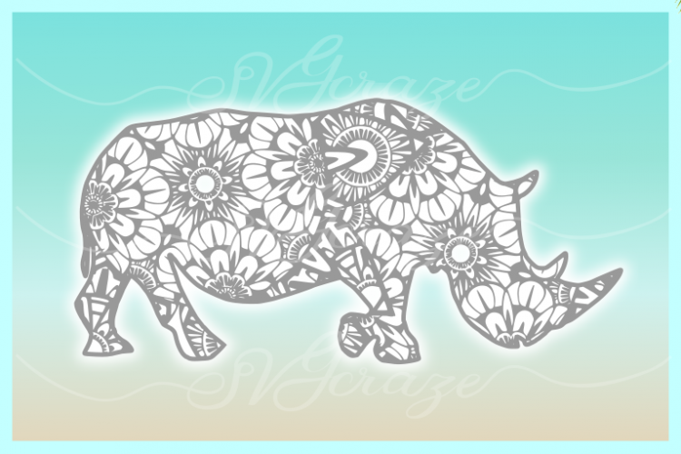 Rhinoceros Rhino Mandala Zentangle SVG DXF EPS PNG files