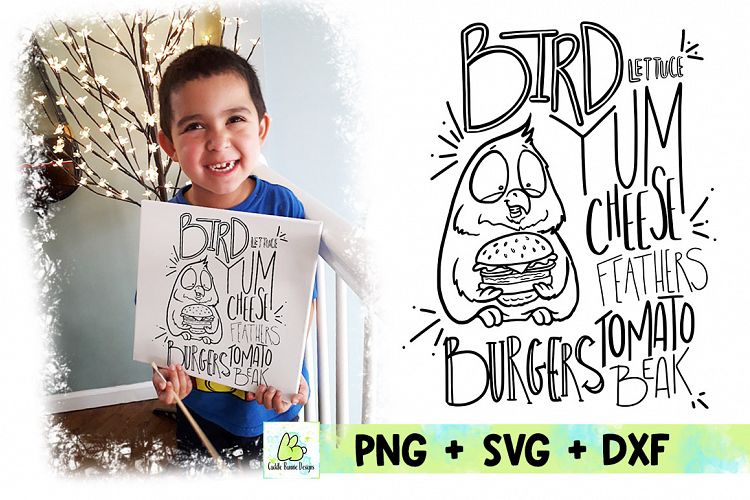 Bird and his Hamburger Hand Drawn SVG Kitchen Design