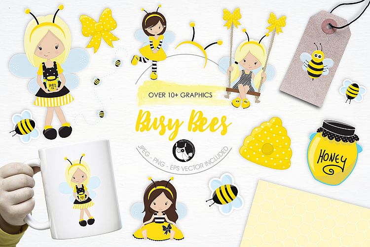 Busy Bees graphics and illustrations
