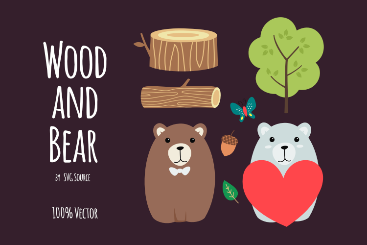 Wood and Bear SVG