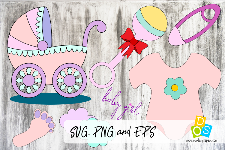 Baby Girl SVG, PNG and EPS Craft Bundle