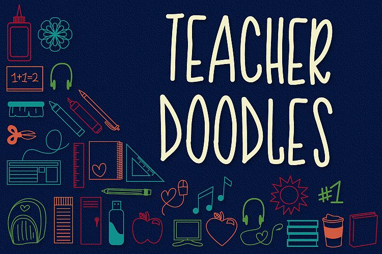 Teacher Doodles - A Dingbat Back To School Font 