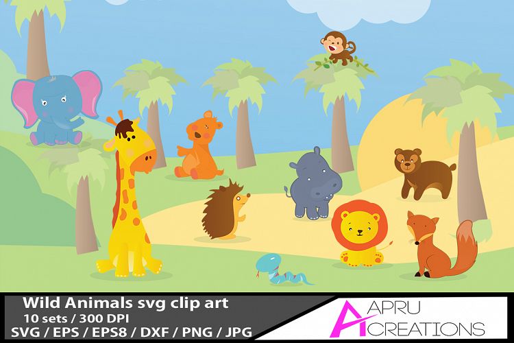 wild animal / cute wild animal vector graphics / animal svg / wild animal eps  / animal doodle