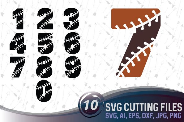 Baseball numbers - SVG, EPS, PNG, JPG, DXF, AI