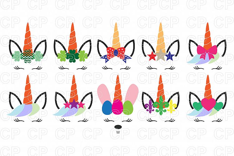 Unicorn Bundle SVG Cut Files, Unicorn Clipart 