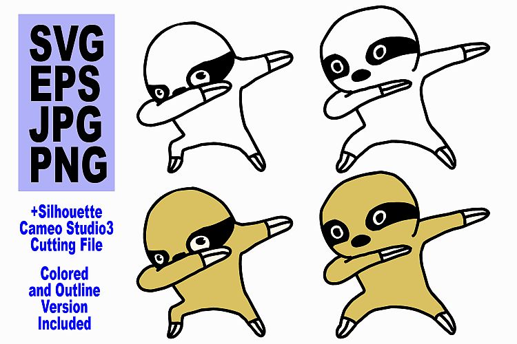 Sloth Dabbing - EPS, JPG, PNG, SVG Ready to u