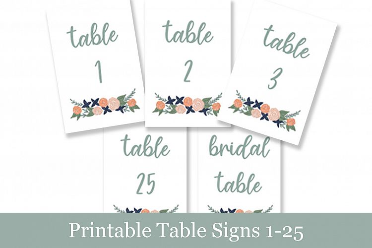 Download Free Printables Download Coral Floral Table Numbers Printable Wedding Signs Free Design Resources