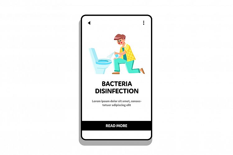 Bacteria Disinfection Spraying Man Toilet Vector example image 1
