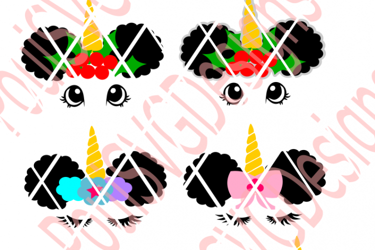AFRO PUFFS UNICORN SVG