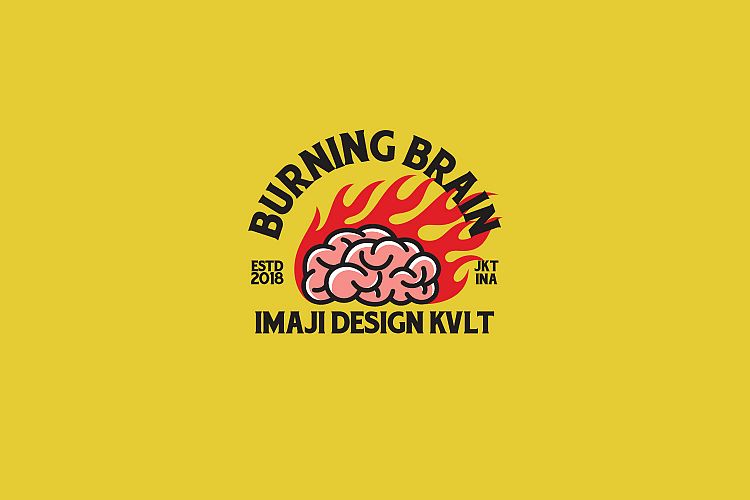 Burning Brain Logo Template